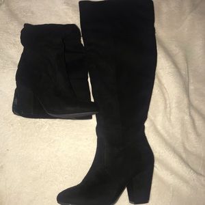 Black Over the Knee heeled boots